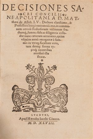 Matteo D'Afflitto - Decisiones Sacri concilii Neapolitani, 1548