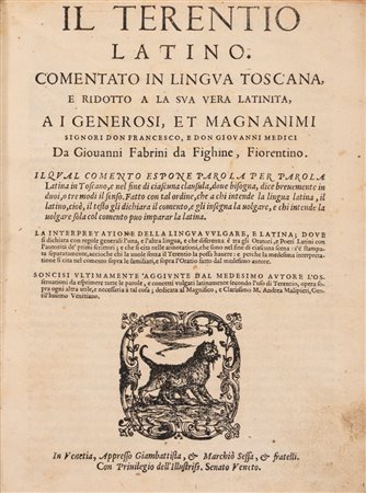 Giovanni Fabrini - Il Terentio Latino, Comentato in Lingua Toscana, 1565