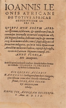 Leone Africano - De totius Africae descriptione Libri IX, 1559