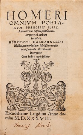 Omero - Homeri omnium poetarum principis Ilias, 1538