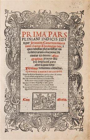 Gaio Plinio Cecilio Secondo - Naturae historiarum libri xxxvij - Prima pars Pliniani indicis, 1519