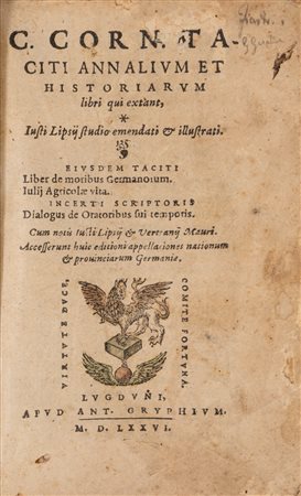 Publio Cornelio Tacito - Annalium et historiarum libri qui extant, 1576