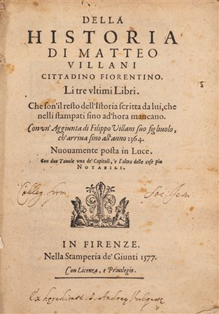 Matteo Villani - Della Historia, 1577