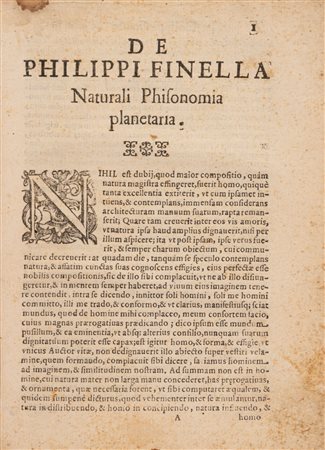 Filippo Finella - De planetaria naturali phisonomia, 1649