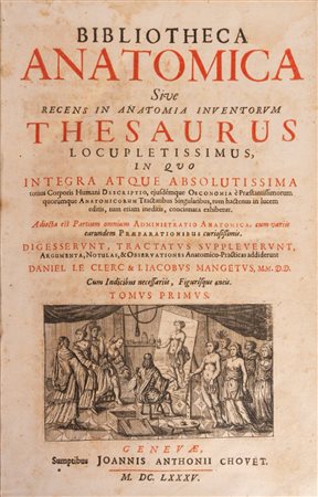 Daniel Le Clerc - Bibliotheca anatomica; sive, recens in anatomia inventorum thesaurus locupletissimus, 1685