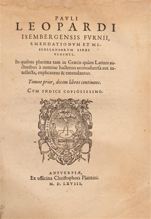 Leopardi Paolo - Pauli Leopardi Isembergensis Furnii, Emendationum et miscellaneorum libri viginti , 1668