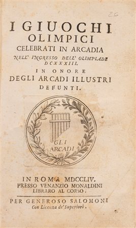 I giuochi Olimpici celebrati in Arcadia nell'ingersso dell'Olimpiade DCXXXIII, 1754