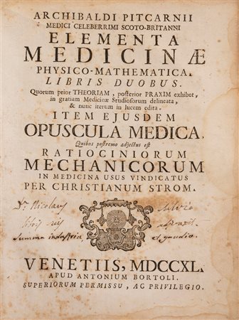 Christian Strom - Elementa medicinae physico-mathematica., 1740