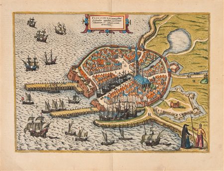 Georg Braun - Flissinga munitissimum Zelandiae oppidum, tutissimum Nautarum et Nauclerorum domicilium, 1575