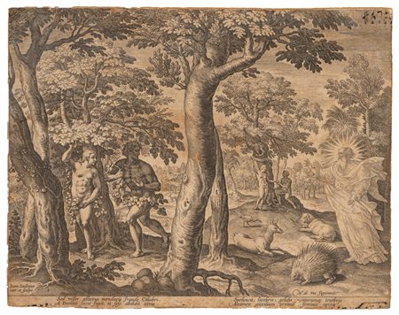 Egidio Sadeler - Adamo ed Eva si nascondono dal Signore, 1583