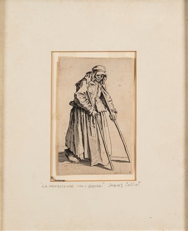 Jacques Callot - Mendicante con bastoni, 1600