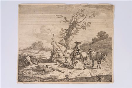 Dancker  Danckerts (1634 - 1666)  - Cacciatori e bestiame, 1600