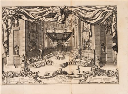 Pierre Mortier - Theatre qu'on dresse dans l'Eglise de St. Pierre a Rome. Pour la Canonisation des Saints, et Pour d'Autres Services Solemnels, 1681