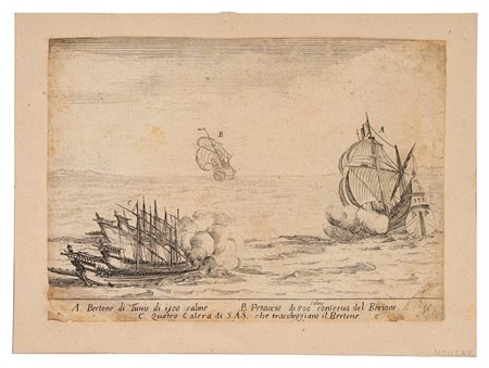 Jacques Callot - Lo scontro delle quattro galere , 1796