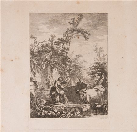 Jean Claude  De Saint Non (1727 - 1791)  - Scena campestre, 1700