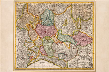 Matthaeus Seutter - Ducato Mediolanensis cum adjacentibus Principat. et dominis, 1735