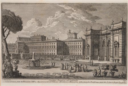 Giuseppe Vasi - Giardino Pontificio sul Quirinale, 1700