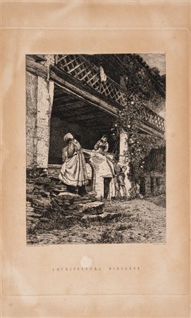 Ernesto Bertea (1836 - 1904)  - Cascina Biellese, 1800