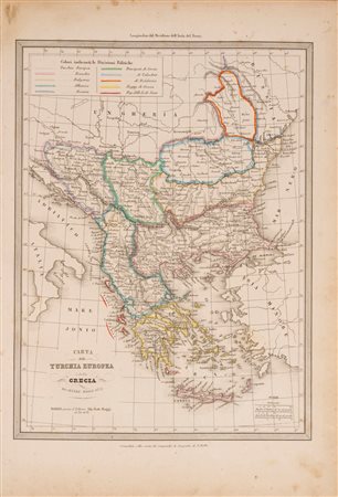 Carta della Turchia Europea e della Grecia, 1851
