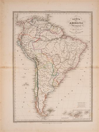 Carta dell'America meridionale, 1851