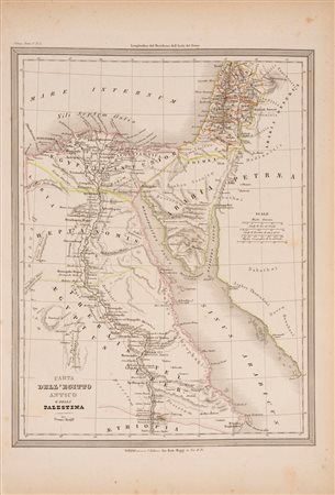 Carta dell'Egitto antico e della Palestina, 1848