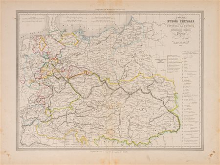 Carta dell'Europa Centrale comprendendo L'AUSTRIA, LA PRUSSIA la Confederazione Germanica e la Polonia, 1849