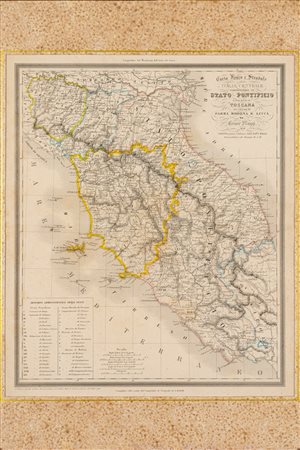 Carta Fisica e Stradale dell'Italia Centrale, 1854