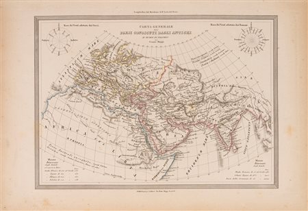 Carta generae dei Paesi conosciuti dagli Antichi ai tempi di Tolomeo, 1848