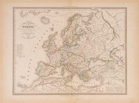 Carta generale dell'Europa divisa nei suoi principali Stati secondo gli ultimi Trattati di Pace, 1851