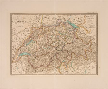 Carte phisique et routiere des vings-deux cantons de la Suisse, 1839