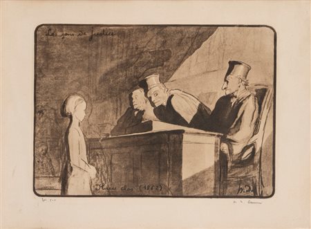 Honoré Daumier (Marsiglia 1808 - Valmondois 1879)  - Les gans de Justice, 1800