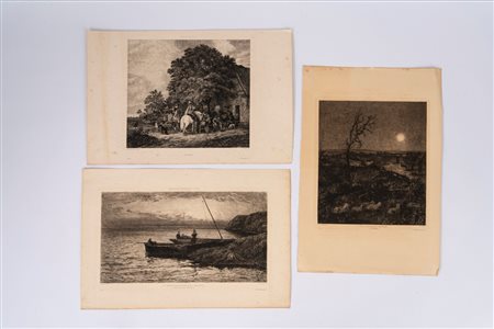 Insieme di 3 acqueforti , 1878