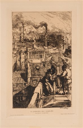 Auguste Louis Lepère (Parigi 1849 - Domme 1918)  - Le Quartier des Gobelins, 1800