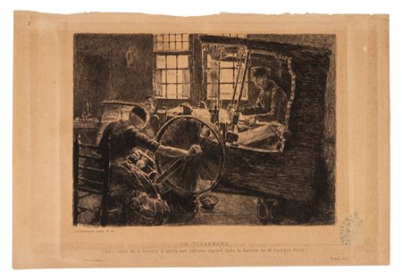 Max  Liebermann (1847 - 1935)  - Le tessitrici, 1800