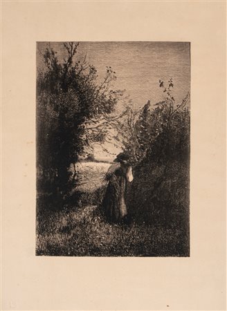 Ernesto Rayper (Genova 1840 - Stella 1873)  - Donzella a passeggio, 1800