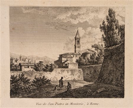 Florent Fidelè Constant Bourgeois (1767 - 1841)  - Vue de San Pietro in Montorio à Rome, 1800