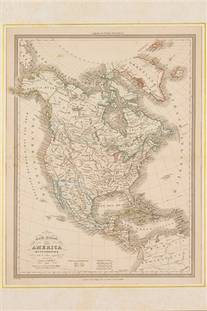 Carte generale dell'America Settentrionale con tutte le ultime scoperte, 1851
