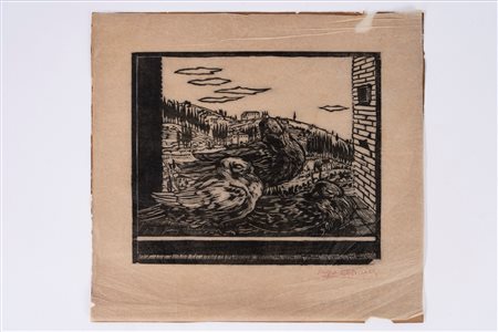 Diego Pettinelli (Matelica 1897 - Roma 1989)  - Uccelli alla finestra, 1900