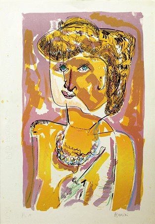ANTONIO BARBERI, "Ritratto di donna", anni '80