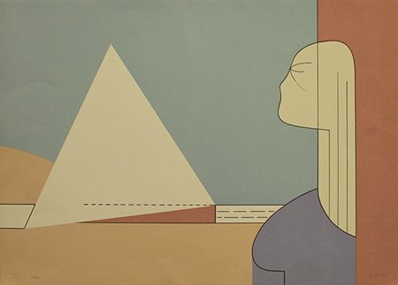 A. PULITI ,"Donna con piramide", anni 90' circa