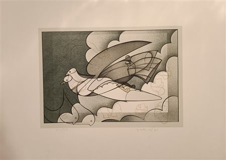 BODINI FLORIANO Gemonio (Mi) 1933 La colomba 1981 LItografia es 6/99...