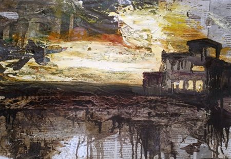 CERRI GIOVANNI Milano (Mi) 1969 Paesaggio 2006 Olio su carta 30,00x43,00 Al...