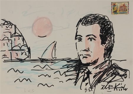 KODRA IBRAHIM Ishëm (Albania) 1918 Paesaggio 1998 Mista su cartone...