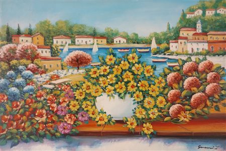 GRASSI FRANCESCO Concorezzo (Mb) 1940 Paesaggio Olio su tela 60,00x90,00...