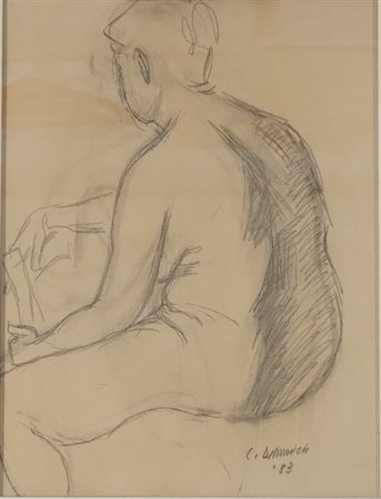 DE AMICIS CRISTOFORO Alessandria (Al) 1902 Nudo di schiena 1979 Disegno su...