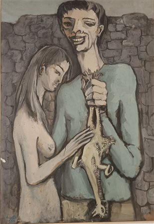 BASAGLIA VITTORIO Venezia (Ve) 1936 Senza Titolo 1953 Olio su tela...