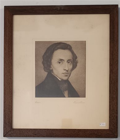 BERSA BRUNO Milano (MI) 1850 Chopin Incisione su carta 40,00x33,00 Firma e...