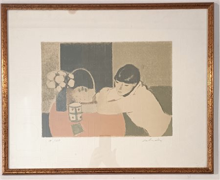 SALVADORI ALDO Milano (MI) 1905 Senza Titolo 1975 Litografia a colori es....
