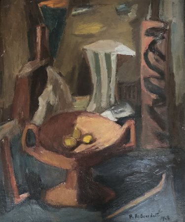 DE BENEDETTI RENZO Novara (No) 1904 Senza Titolo 1948 Olio su compensato...