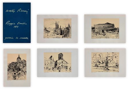 WALTER PIACESI (1929-2022) - 6 temi svolti - estratti di vie, piazze, strade, monumenti, cose e persone -  disegnati con pazienza da Walter Piacesi e descritti con diligenza da Antonia - Cristina - Devid - Francesca - Maria Cristina - Riccardo, 1979